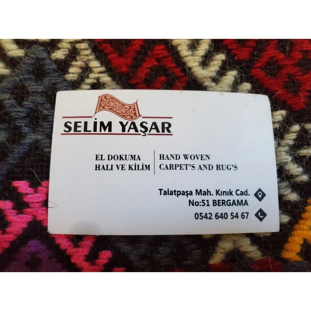VTG Turkish Kilim Rug 42in x30'in Hand Woven Goat Hair Antolian Cicim Ta…